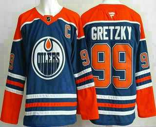 Men%27s Edmonton Oilers #99 Wayne Gretzky Blue Authentic Jersey->florida panthers->NHL Jersey